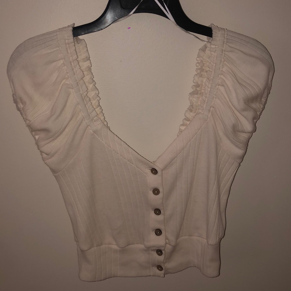 Free People scoop next button down shirt.
